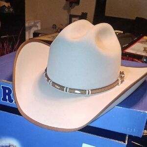 Cavander's "Ranch Collection" (Cream/Tan)   5x Hat with Brown Trim